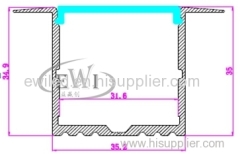 Deep recessed led profile for led strips for ceiling and wall lighting