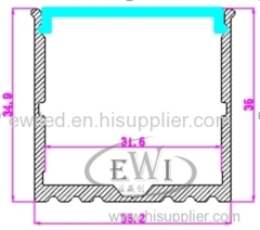 High power extruded led strip profile aluminum for ceiling or pendant light