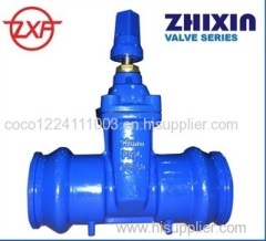 Socket end gate valve with stem cap