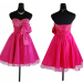 ALBIZIA Fuchsia Sweetheart Lace-Up short Organza A-Line cocktail dresses