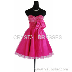 ALBIZIA Sweetheart heavy beaded custom-made short 2016 Fuchsia cocktail dress christmas prom