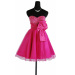 ALBIZIA Fuchsia Sweetheart Lace-Up short Organza A-Line cocktail dresses