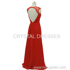 ALBIZIA Hot Sale Long Good Quality Chiffon Beaded Tulle Sexy Prom Evening Dress