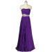 ALBIZIA Latest Design Beading Purple Strapless A Line Chiffon prom dress