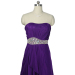 ALBIZIA Latest Design Beading Purple Strapless A Line Chiffon prom dress