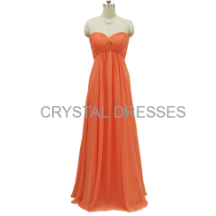 ALBIZIA Orange Sweetheart Chiffon A Line Bridesmaid dress backless special occasions prom dresses