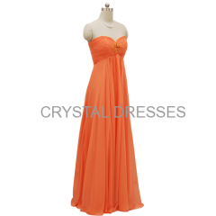 ALBIZIA Orange Sweetheart Chiffon A Line Bridesmaid dress backless special occasions prom dresses