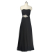 ALBIZIA Beading Black color Strapless Long design party Chiffon Bridesmaid Dresses