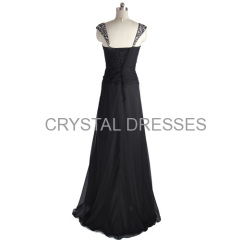 ALBIZIA Beading Black Sexy Hot Sale Prom Dresses Long Sweetheart Chiffon A Line Party Evening Dresses