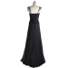 ALBIZIA Beading Black Sexy Prom Dresses Long Bateau Chiffon A Line Evening Dresses