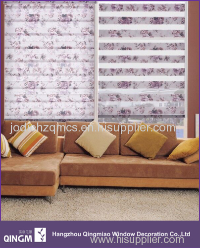 China Design And Produce Printed Flower Pattern Zebra Rolling Blind