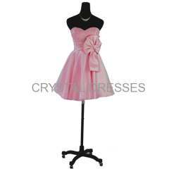 Gorgeous Pink A-line Knee length Chiffon Prom Dresses wholesale Taffeta cocktail dress