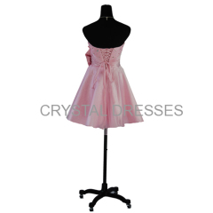 Gorgeous Pink A-line Knee length Chiffon Prom Dresses wholesale Taffeta cocktail dress