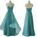 Green Sweetheart Beading Long A-Line Chiffon Prom Dresses