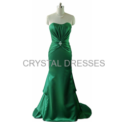 ALBIZIA 2015 best Selling Satin Long Prom Dresses Layered Floor Length Satin Mermaid Evening Dress