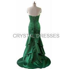 ALBIZIA 2015 best Selling Satin Long Prom Dresses Layered Floor Length Satin Mermaid Evening Dress