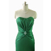 ALBIZIA Green Layered Floor Length Satin Mermaid Evening Dress