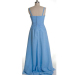 ALBIZIA Aqua Chiffon Long Prom Dresses See Through Sheath Party Dress