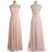 ALBIZIA Sexy Sweetheart A Line Chiffon Long Pink Bridesmaid Dress Backless