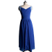 ALBIZIA Beading Royal Blue Chiffon Long A-Line Party Evening Dresses