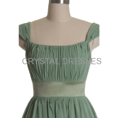 ALBIZIA Gorgeous Sage Bateau A Line Pleated Short Mini Chiffon Party/Cocktail Dress