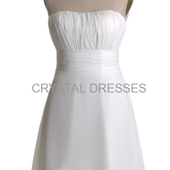 ALBIZIA Gorgeous Ivory Pleated Strapless A-Line Layered Short Chiffon Pleats Homecoming/Cocktail Dress