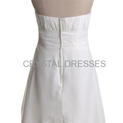 ALBIZIA Gorgeous Ivory Pleated Strapless A-Line Layered Short Chiffon Pleats Homecoming/Cocktail Dress