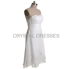 ALBIZIA Gorgeous Ivory Pleated Strapless A-Line Layered Short Chiffon Pleats Homecoming/Cocktail Dress