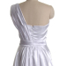 ALBIZIA White A-Line Pleated One-Shoulder Elastic satin long Evening Prom Dress