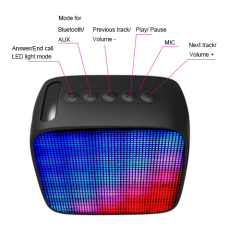 LED Flash Shockproof Waterproof Outdoor Bluetooth Super Bass Sound Speaker with Aux in and TF