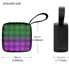 LED Flash Shockproof Waterproof Outdoor Bluetooth Super Bass Sound Speaker with Aux in and TF