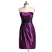 ALBIZIA Grape Strapless Knee length Elastic satin Short cocktail dresses With Black Sash