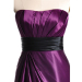 ALBIZIA Grape Strapless Knee length Elastic satin Short cocktail dresses With Black Sash