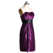 ALBIZIA Grape Strapless Knee length Elastic satin Short cocktail dresses With Black Sash