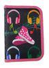 Pink Pencil Case Pattern Music Shoes / Pencil Zipper Pouch With Stationery