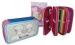 Sky Pattern 3 Zip Pencil Case Triple Pocket Bag With Stationery Filling