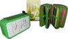 Green Childrens 3 Zip Pencil Case Triple Tier Bag 12.519.56 cm