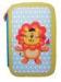 Customized School 3 Compartment Pencil Case Lion Pattern Silk Printing