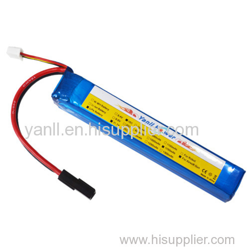 LiPo Airsoft Gun Battery Pack 11.1V 1150mAh RC LiPo Battery Pack with 17*20*123mm Size