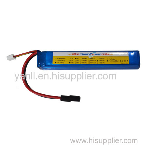 LiPo Airsoft Gun Battery Pack 11.1V 1150mAh RC LiPo Battery Pack with 17*20*123mm Size