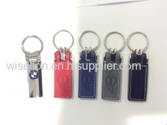 custom PU leather / genuine leather / full grain leather zinc alloy metal car logo key holder keychain 17