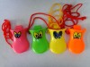 7.5cm plastic duck whistle with string