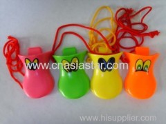 7.5cm plastic duck whistle with string