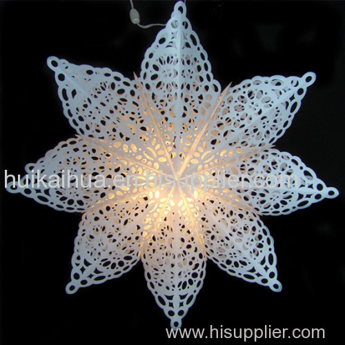 New pattern design Christmas white pendant plastic star lamp wholesale