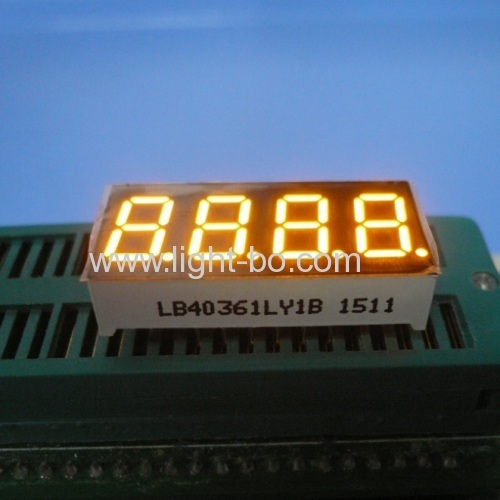 Super brilhante 9,2 milímetros âmbar (0,36 ") de 4 dígitos 7 segmento levou a exposição cátodo comum para indicador digital