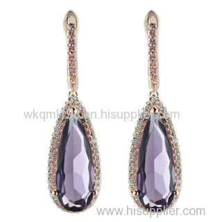 2015 Manli Fashion top Quality Hot selling Natural purple Earrings