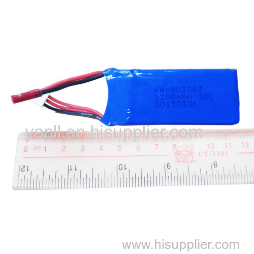 RC LiPo Battery Pack 7.4V 1200mAh 30C RC LiPo Battery for Mini Four Axis Flyer