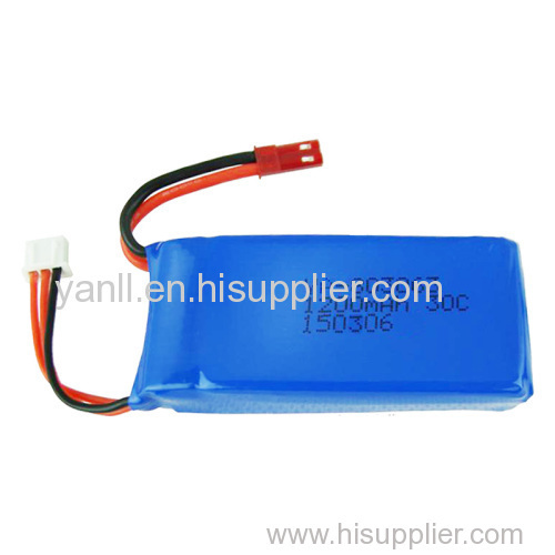 RC LiPo Battery Pack 7.4V 1200mAh 30C RC LiPo Battery for Mini Four Axis Flyer