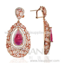 2015 Manli Fashion aestheticism Female egg-shaped crystal Earrings