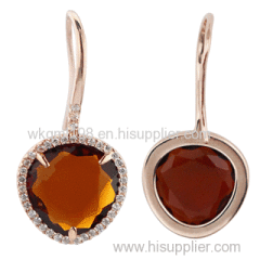 2015 Manli Fashion Hot selling all-match coffee plating 18K gold Diamond Earrings